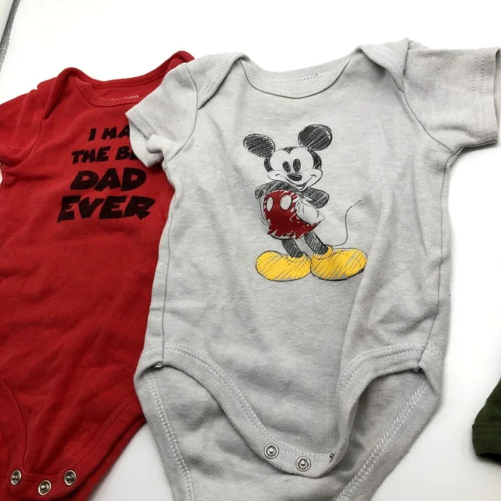 BUNDLE of Girls 3-6M Bodysuits Short Sleeve‎ Best Dad Auntie Mickey Carter's